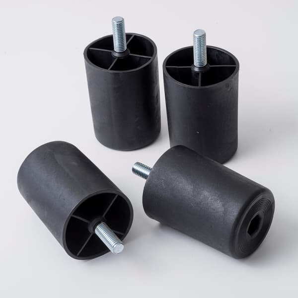 Hot tilbud til lav pris! Sæt med 4 Plastfødder til Sofaer og Møbler - Højde 80 mm - Sorte Platinumfødder - Sort Farve - Højde 8 cm - Glad