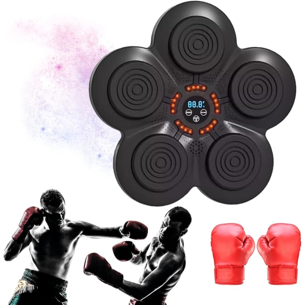 Smart Bluetooth musikboxningsmaskin, smart musikboxningsmaskin USB -laddning Boxningsboxningstränare med boxningshandskar för barn och vuxna Boxing target children's gloves
