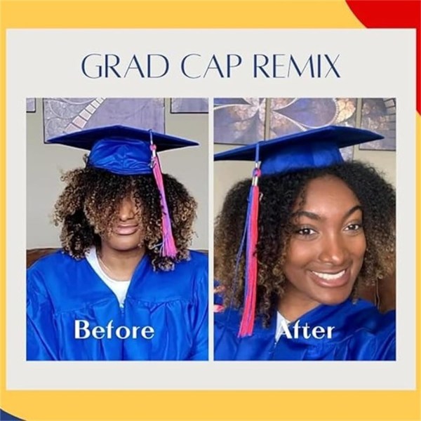 Säädettävä Grad Cap Remix varmistaa päänauhan sisäosan, cap sisäpuolella, älä vaihda hiuksia, turvallinen kampaus unisex