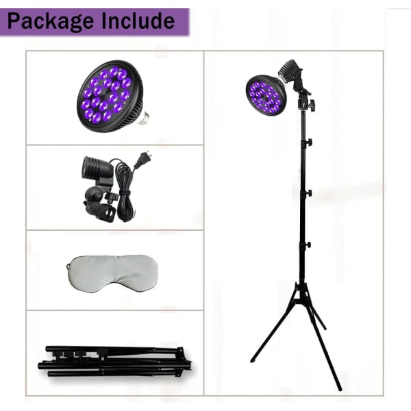 54W Ta-n-ning-lamppu, 18kpl LED-aurinkolamppuja Ta-n-ningille, 395nm violetti vaalea lattialamppu Silmiensuojaus Self-n-ning-laite, vartalolle ja kasvoille UK Plug