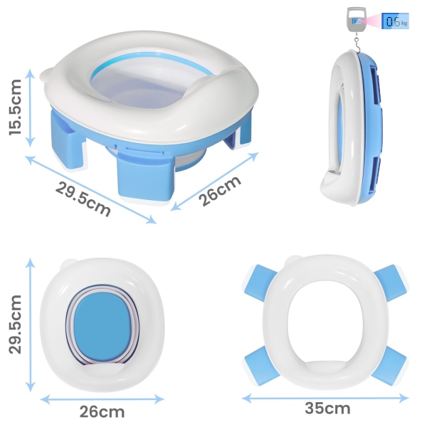 My Carry Potty - Reisepotte, bærbart toalettsete for småbarn som barn kan ta med overalt Blue