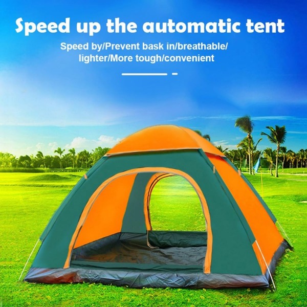 Campingtelt, automatisk 2-3 personers øyeblikkelig telt, pop-up telt, lett, vanntett, for camping, fotturer, strand