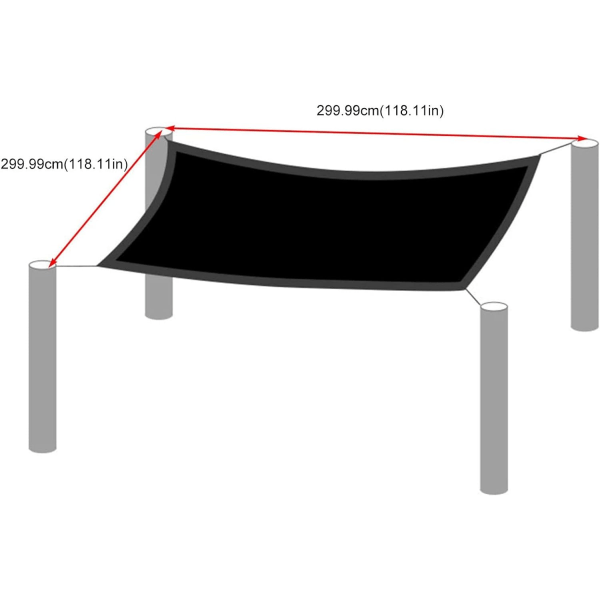 Solskydd Segel uteplats Markis, Utomhus Solskydd Pool Rektangel Solmarkis för sommar Utomhus uteplats Trädgård Bakgård Gräsmatta och carport 118×118 inch