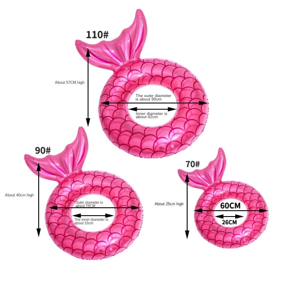 Oppblåsbar Svømmering, Svømmerør Søt Svømmerørdekorasjoner Svømmerør Utendørsbasseng Strand Vannflyter Pink 110