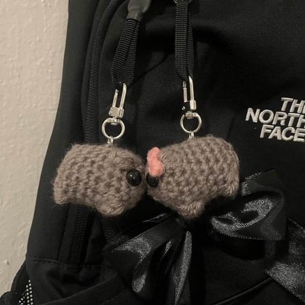 Tiktok Meme Sad Hamster Plys, Hæklet Sad Hamster, Meme Sad Hamster Par nøglering Sød Coquette Hamster 2pcs keychain