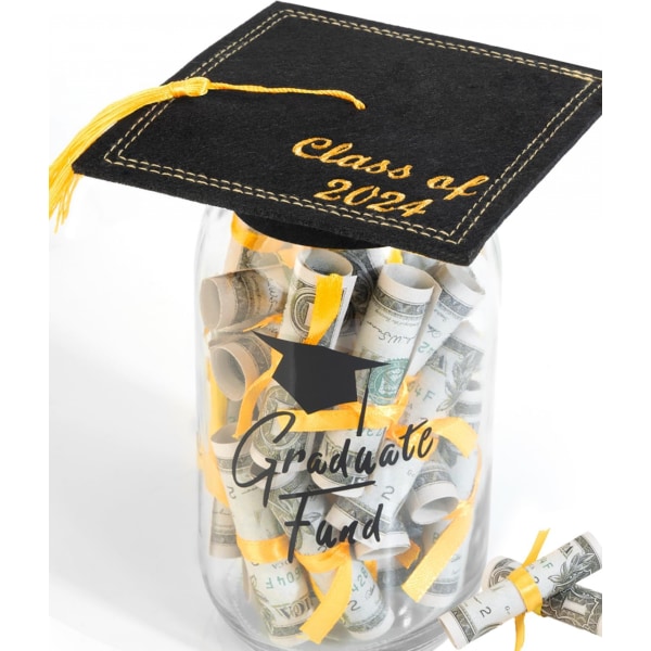 2024 Graduation DIY Money Jar & Cap Kit - Perfekt festindretning til ham/hende, college/gymnasium