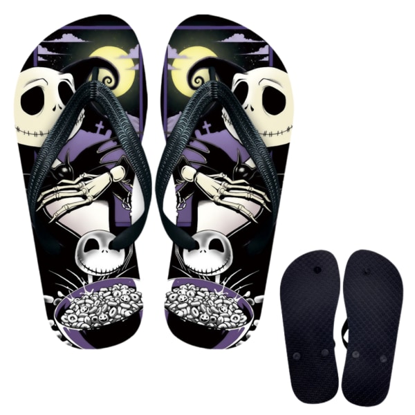 Skull Flip Flops Sandaler för män och kvinnor,jacka tecknade flip flops Sandaler Strandtofflor Duschrutschbanor D