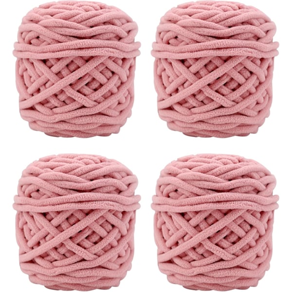 Stickgarn 4x Stickgarn för Virkning, Mjukt Chunky Garn för Garnprojekt Tender powder