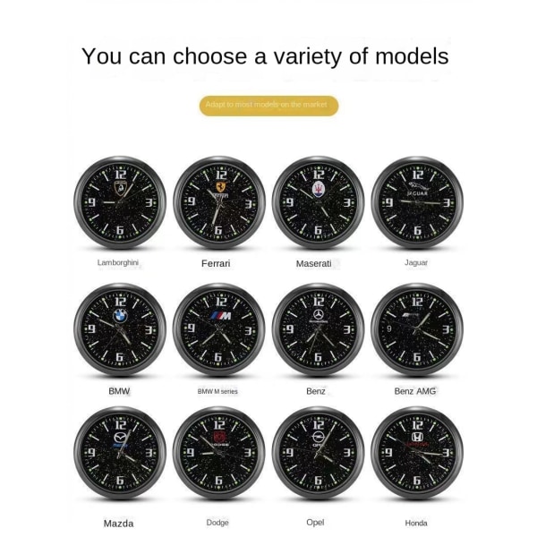 40mm Quartz Clock Spirit Motorcykelklocka Watch elektronisk watch bil Wuling
