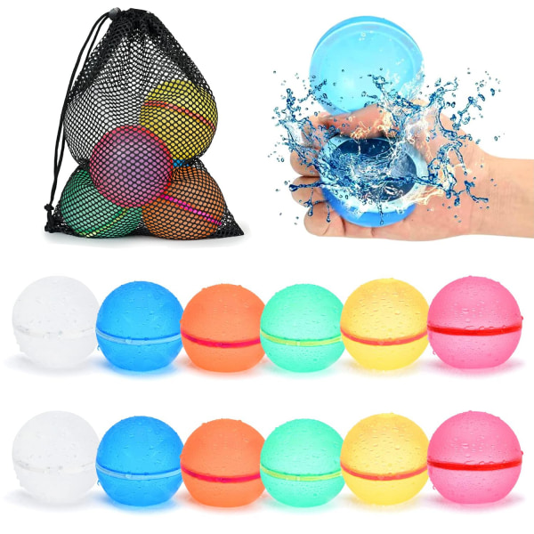Summer Splash Fun: Återanvändbara vattenballonger i 12 delar med mesh