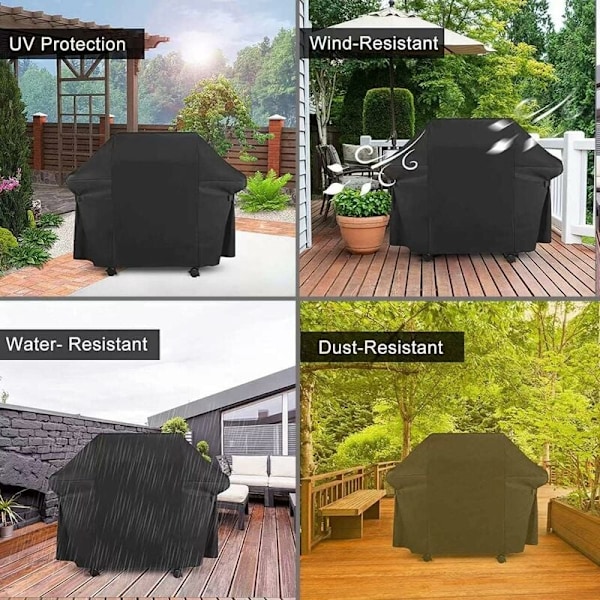 Værbestandig Grilltrekk - Vanntett og Støvtett Grilltrekk i Oxford-stoff med UV-beskyttelse, Klikkfeste og Oppbevaringsveske (145 x 61 x 117 cm)