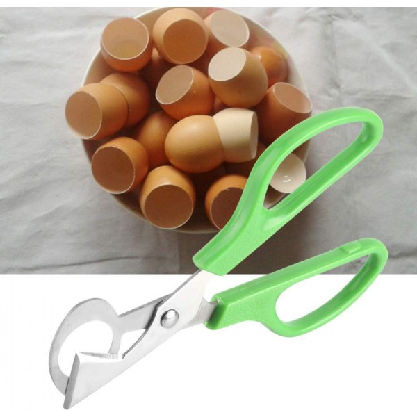 Kannettavat ruostumattomasta teräksestä valmistetut munasakset pullonavaajalla - Ruosteenkestävä viiriäisen munaleikkuri, keittiötyökalu kotiäidille (vihreä)