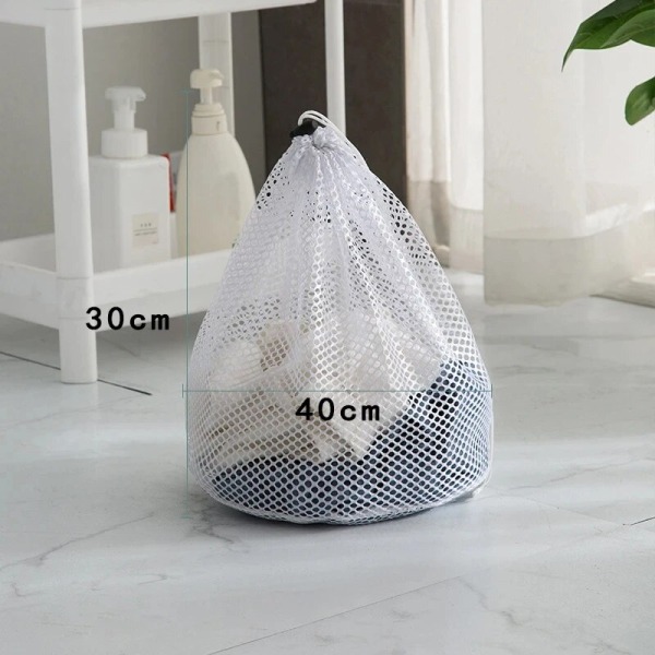 Stor vaskepose Mesh Organizer Dirty Net BH Sokker Undertøj Sko Opbevaring Vaskemaskine Cover Coarse mesh  30x40