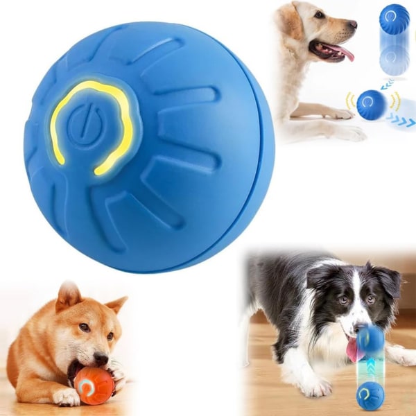 Interaktivt hundelegetøj, bevægelsesaktiveret hundebold, automatisk rullende boldlegetøj til hvalpe/små hunde orange color