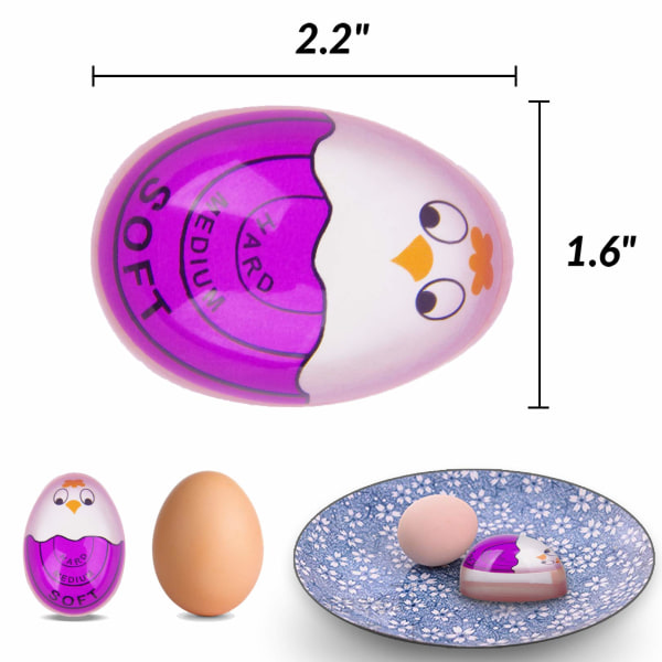 Muna-ajastin, väriä vaihtava muna-ajastin keitetyille munille - pehmeille, keskikokoisille ja koville munille, söpö muna-ajastin keittiöön, helppolukuinen, turvallinen, BPA-vapaa All Yellow Chicken Spanish