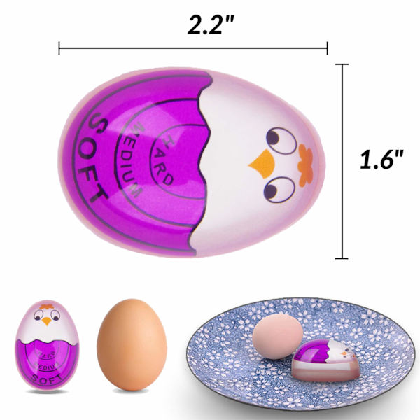 Muna-ajastin, väriä vaihtava muna-ajastin keitetyille munille - pehmeille, keskikokoisille ja koville munille, söpö muna-ajastin keittiöön, helppolukuinen, turvallinen, BPA-vapaa Chicken style  orange
