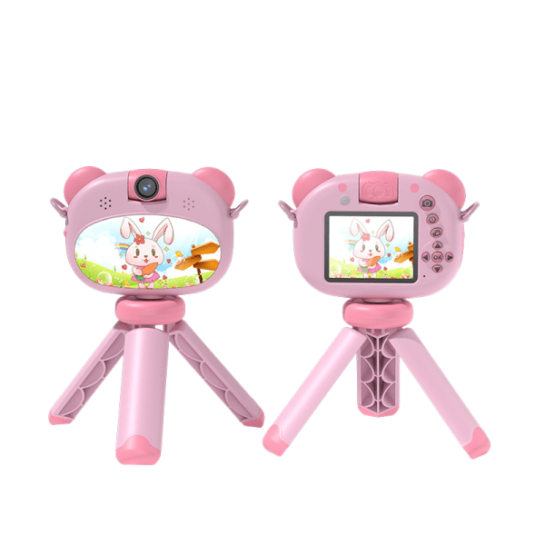 Lasten kamera Lasten kamera tytöille, lasten videokamera vloggaamiseen, toddler Lasten digitaalikamerat 3–8-vuotiaat Joulun syntymäpäivälahjat kannettava lelu pink