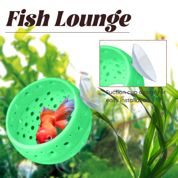Skjul pære | Betta Rest Fish Tank Ornament | Akvariehule med sugekopp for liten fisketank, Betta Habitat, rekeskjul, akvatisk dekor green