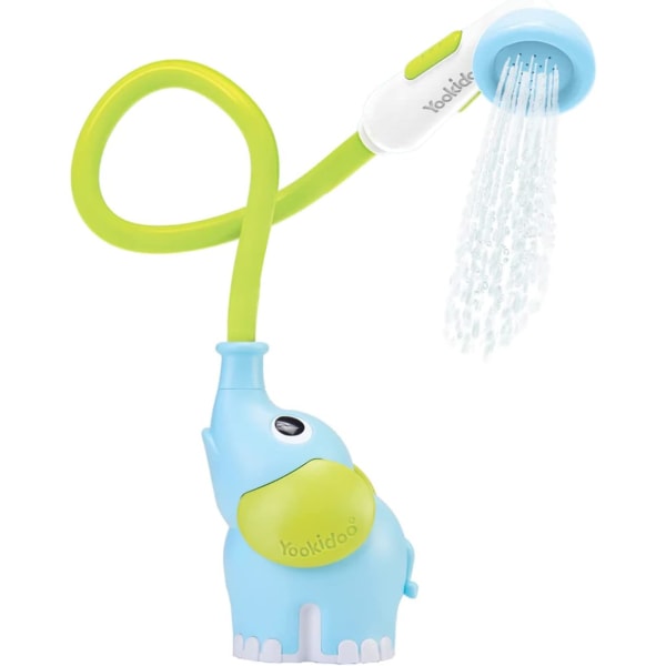 Gör Baby Bath Time roligt med Elephant Water Pump Duschhuvud - Trunkpipssköljare, justerbart vattenflöde, perfekt för nyfödda i badkar eller handfat Purple