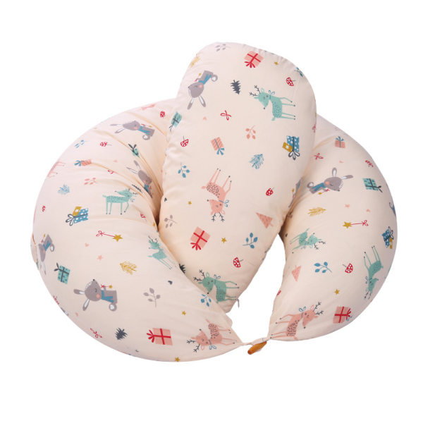 Graviditetspute med 100 % polyesterfyllmateriale - Pute for amming, koselige ammeputer for babyer Pink Deer