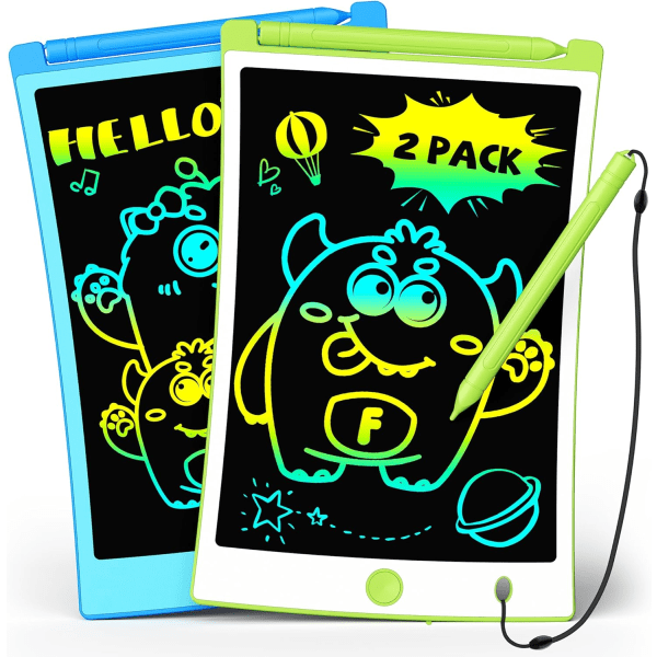 LCD-skrivplatta med pennsnöre, raderbar Doodle Board Mess Gratis ritblock för barn, bilresa Pedagogiska leksaker Födelsedag för 3 4 5 6 7 Flickor Pojkar P2