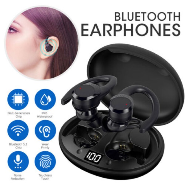 Bluetooth 5.3 kuulokkeet in-ear langattomat TWS urheilukuulokkeet mikrofonin korvakoukulla Type C