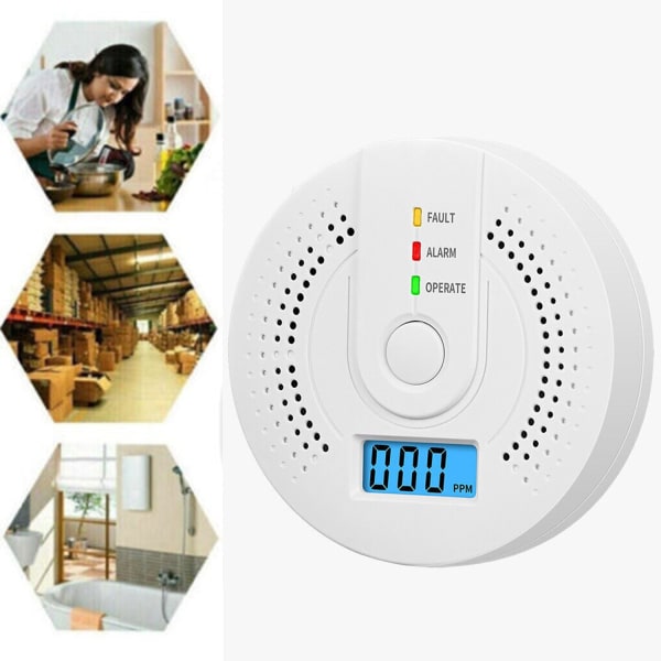 Digital kuliltedetektor CO-alarm Batteridrevet advarselsalarmsensor