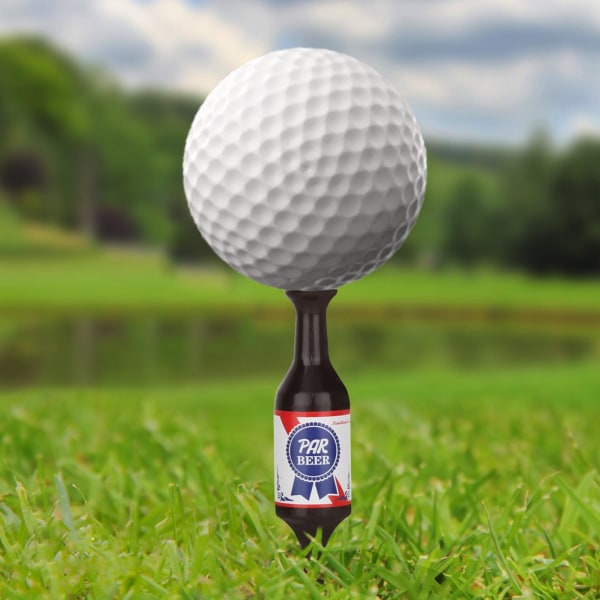 Golf tee ølflaske håndlavet, slidstærkt genanvendeligt plastik golf tee tilbehør, sjov golfgave til mænd, fædre, golfspillere, 3,5 tommer høj Light Brown Type F