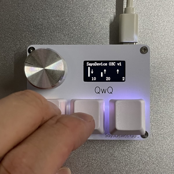 SayoDevice OSU O3C Rapid Trigger Hall Switchar Magnetic Linear Switches Tangentbord med ratt och skärm, Kopiera klistra, Shotcut, Macro Hotswap Mini Tangentbord 4 key white