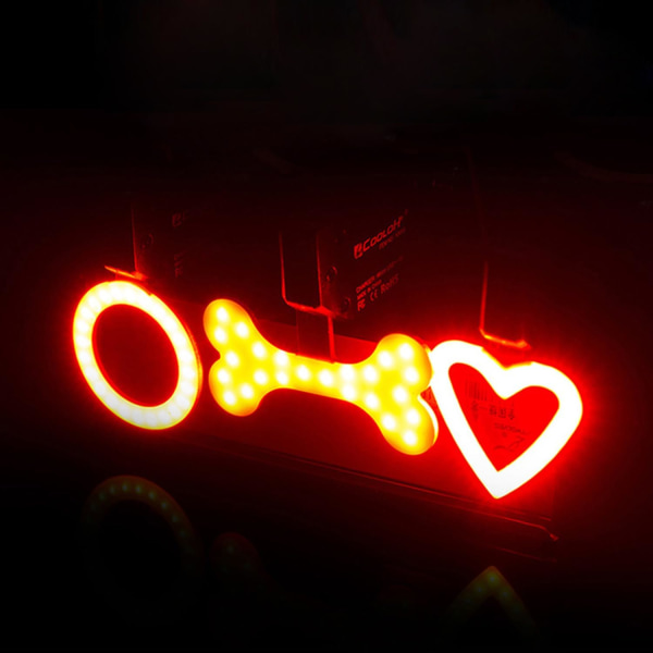 Heart Shape Bike -takavalo - Ladattava LED, söpö muotoilu, 5 tilaa, vedenpitävä, yöajoon a2