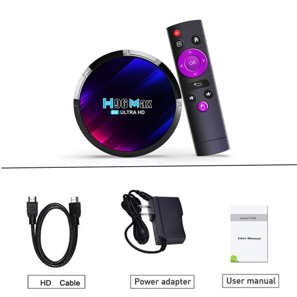 Android TV Box H96 MAX RK3528 2.4G/5.8G WiFi6 BT5.0 8K Video LED Set Top TV Box Amyking Market Amyking Market (157) 4GB/32GB AU plug