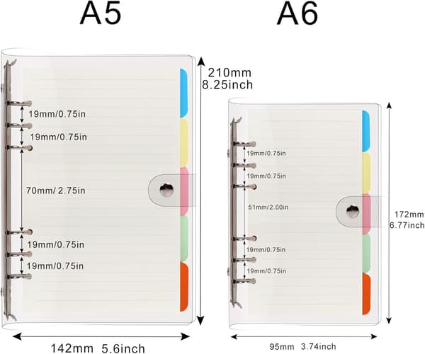 Hot tilbud til lav pris! A5 Ringbind 6 Rund Ringbind Transparent-Glad