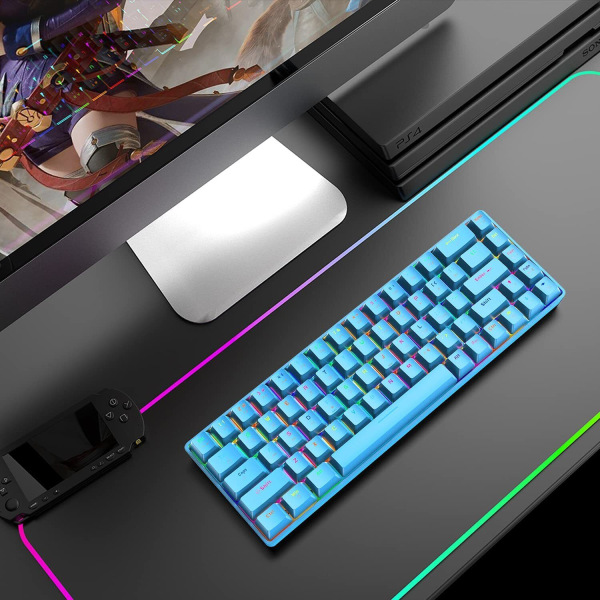 60 % mekaniskt speltangentbord Trådbundet RGB-bakgrundsbelyst för PC-dator PS4 Xbox one Blue