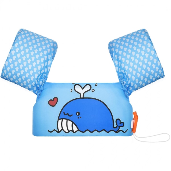 Simarmband för barn: Simväst för toddler med söt tecknad design - Poolflottor för barn, utrustning för vattensporter light blue whale