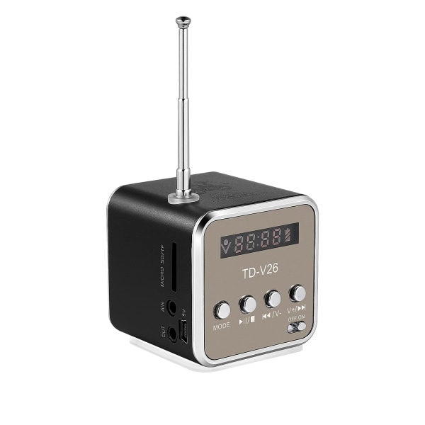 Minihögtalare Digital Bärbar Musik MP3/4-spelare， Micro SD/TF USB -högtalare FM-radio Mini Digital Display Skärmhögtalare Musikspelare a3