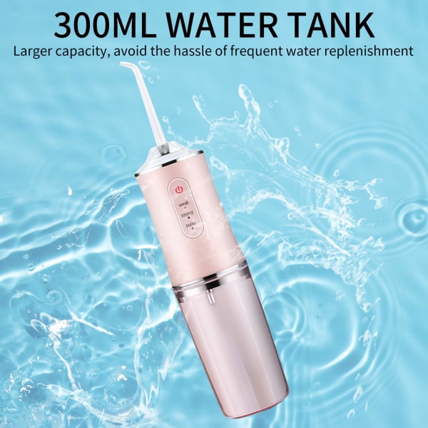 Dental Water Flosser Tennrengjøring og tanntråd Vann Flosser Trådløs Dental Electric Portable Oral Oppladbar White