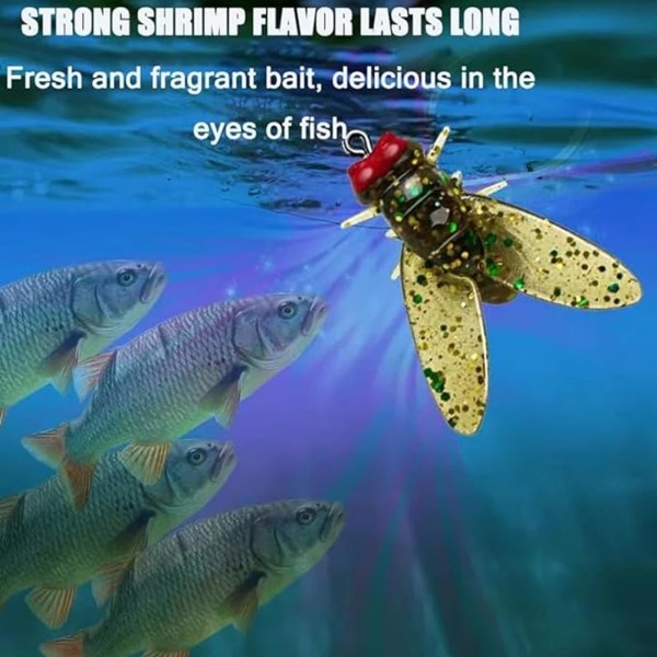 Bionic perhokalastusviehe (20 kpl), 2024 Uusi perhokoukku Pehmeä viehe Lisää kalan houkutteluainetta Kalastusvälineet, Pieni perhokoukku Perhokalastusviehe 12mm