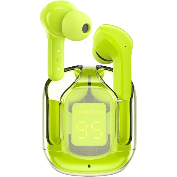 Bluetooth hörlurar, Bluetooth hörlurar med HiFi-stereo, trådlösa sporthörlurar Inbyggd 4 HD-mikrofon Verde