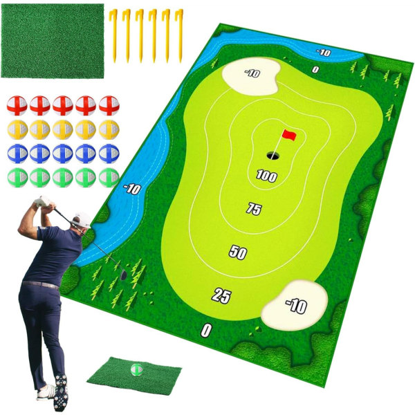 Golf hitting mats, golf putting mats, golf chipping game mats, home indoor and outdoor golf game mats, adult and children golf game practice mats J