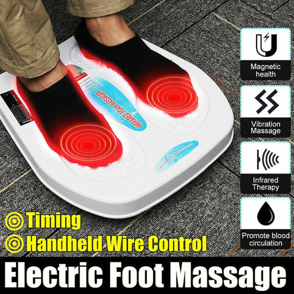 Fot Ben Vibration Blodcirkulation Booster Feet Massager Med Uppvärmd 9 Lägen-Säljning
