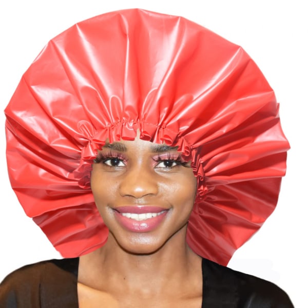 Erittäin suuri vedenpitävä suihkumyssy cap hiuksille, uudelleenkäytettävä cap – täydellinen paksuille kiharoille hiuksille, hiuksille, punoille red