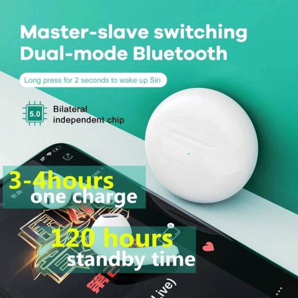 Trådløst Bluetooth-hodesett Touch in-ear stereostøyreduksjon med mikrofon, sportsvanntett stereohodesett Orange