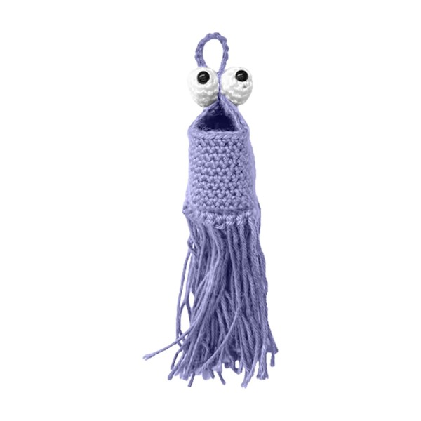 Virkad Alien Plant Hanger badrumsförvaringsväska Virkad mönster Virkad hängande bilhängare Spegel eller hängare Hängande planteringslåda Virkad purple middle