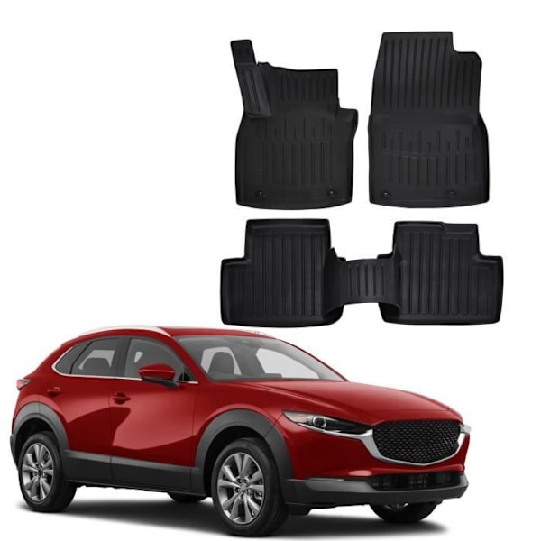 Premium kumiset lattiamatot - SCOUTT - Mazda 3 - High Density TPE - 3D Design - Vahvistettu suoja