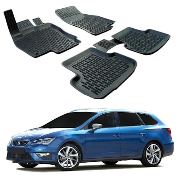 Premium Kumi Matto - SCOUTT - Volkswagen SEAT LEON 3 - 3D Muotoilu - Kestävä - Taipuisa