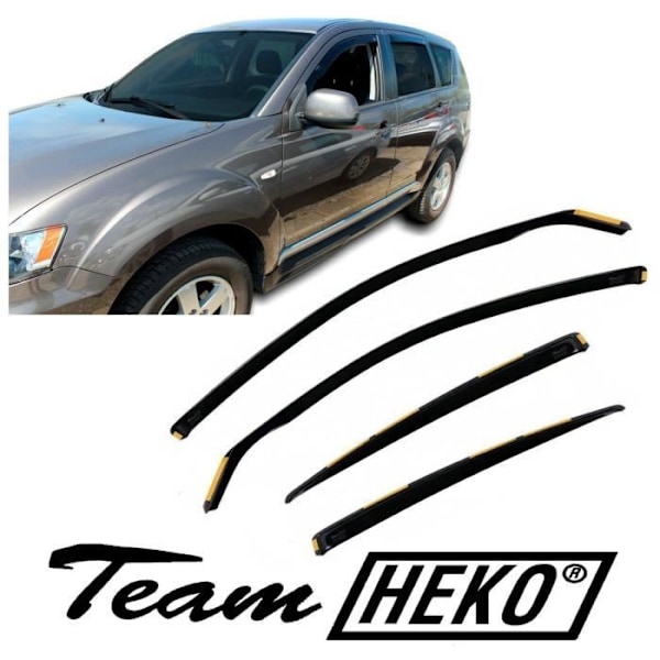 J&J AUTOMOTIVE | Heko Air Deflectors Vindafvisere til Mitsubishi Outlander 2007-2012 Rök