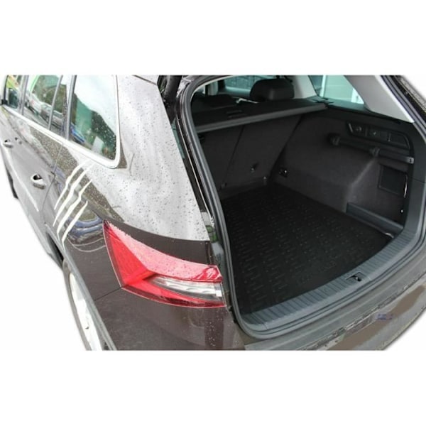 Premium Rubber Trunk Mat - J&J AUTOMOTIVE - Skoda Kodiaq 2016-2023 - Suojaus - Räätälöity - Hajuton Svart