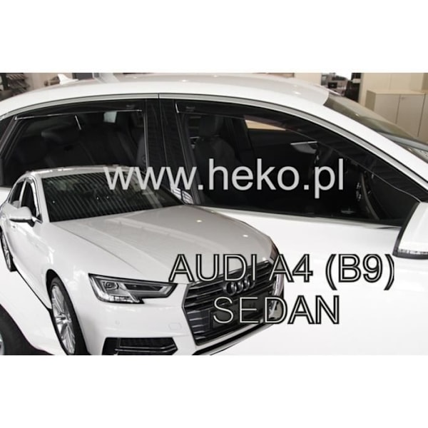 Ilmanohjaimet - J&J AUTOMOTIVE - Audi A4 B9 - Savustettu - Helppo asennus - Vahvistettu akryyli Rök