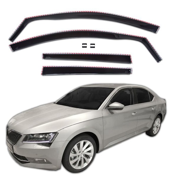 J&J Automotive | GP Air Deflectors Sidofönsterdeflektorer kompatibel med Skoda Superb B8 (3V) sedan 2015 4st