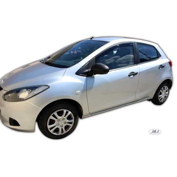 J&J AUTOMOTIVE | Heko Ilmanohjaimet Tuulenohjaimet Mazda 2 5P. Berliini 2009-2014 Rök